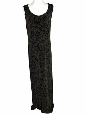 Vintage 90s Cheetah Animal Print Maxi Dress size M goth